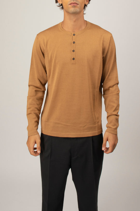  Serafino In Merinos Ciano Uomo Beige - 2