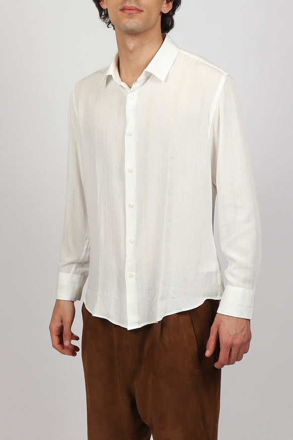 Camicia Bas Lurex Benevierre Uomo Bianco - 4