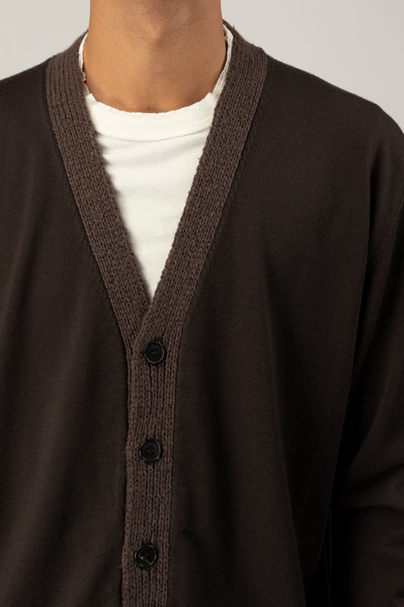  Cardigan Bordo Tricot Grifoni Uomo Marrone - 6