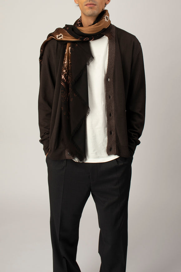  Cardigan Bordo Tricot Grifoni Uomo Marrone - 1