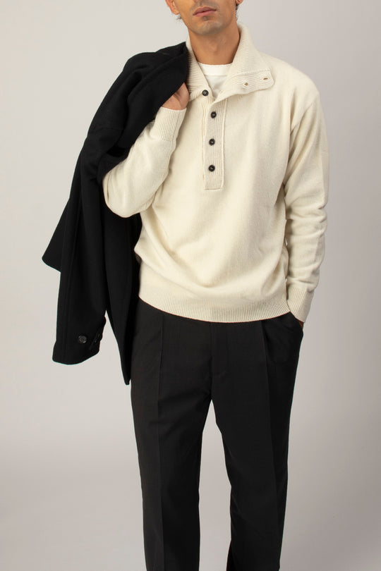 Maglia Collo Alto Abbottonata