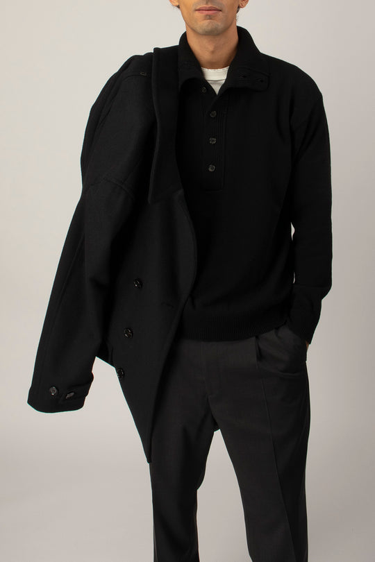 Maglia Collo Alto Abbottonata