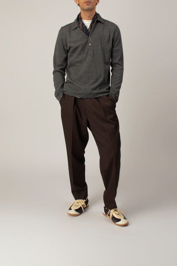  Pantalone Dominique In Tela Di Lana Be Able Uomo Marrone - 3