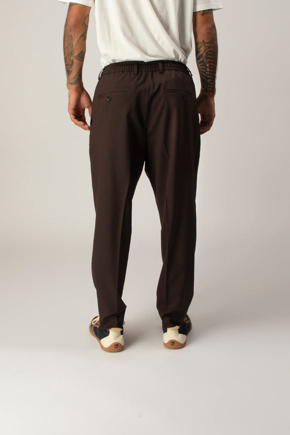  Pantalone Dominique In Tela Di Lana Be Able Uomo Marrone - 5