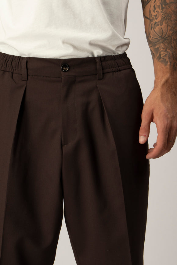  Pantalone Dominique In Tela Di Lana Be Able Uomo Marrone - 6