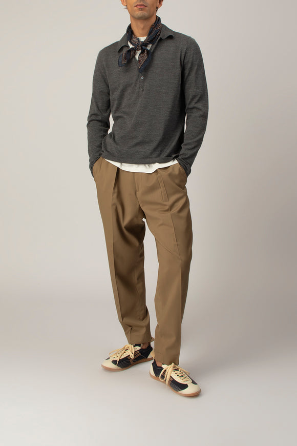  Pantalone Dominique In Tela Di Lana Be Able Uomo Beige - 3
