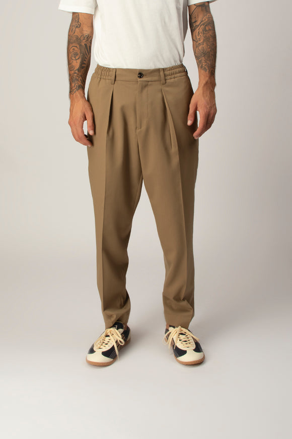  Pantalone Dominique In Tela Di Lana Be Able Uomo Beige - 2