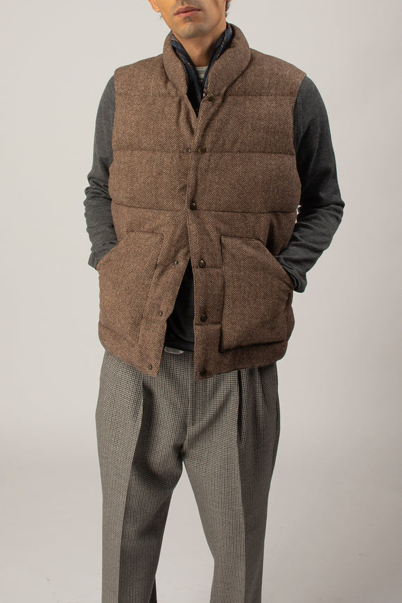  Gilet Piumino Herringbone Sebago Uomo Beige - 1