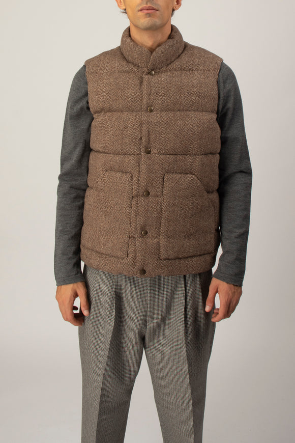  Gilet Piumino Herringbone Sebago Uomo Beige - 2