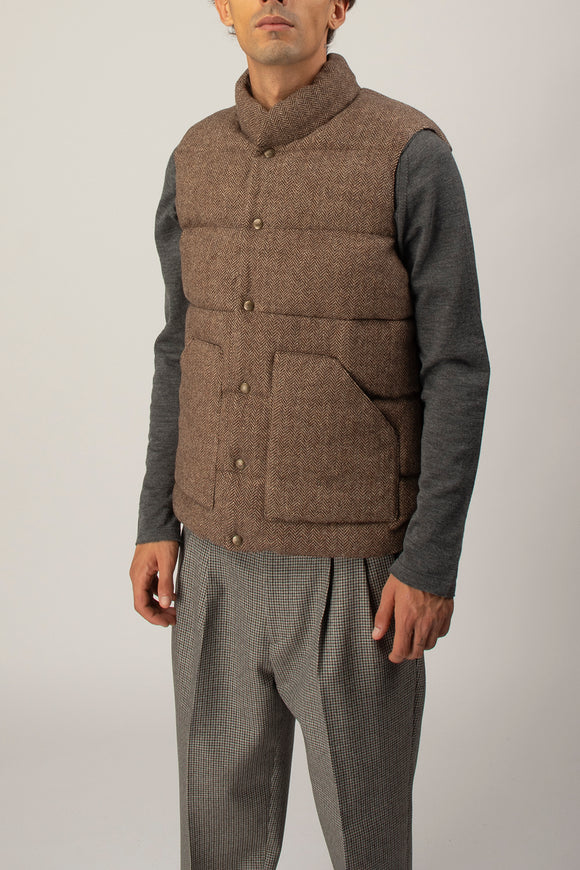  Gilet Piumino Herringbone Sebago Uomo Beige - 4