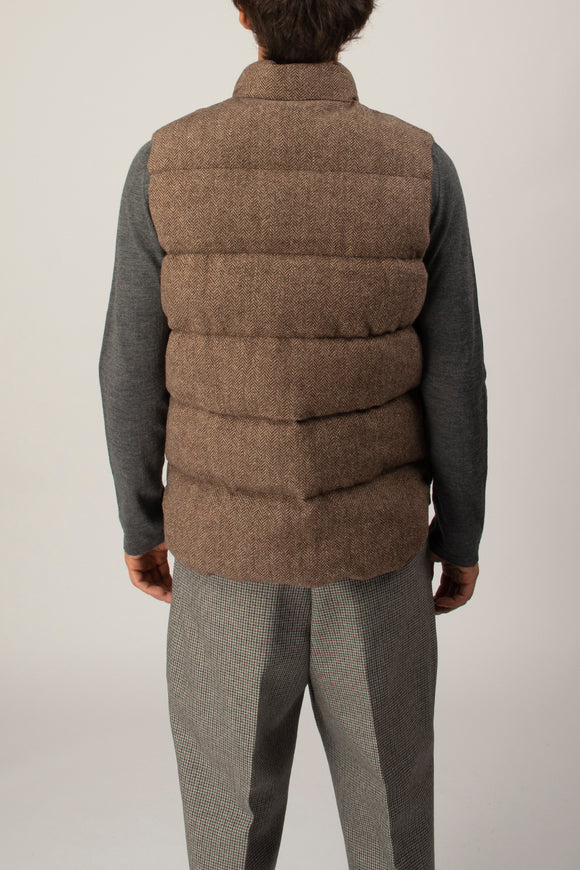  Gilet Piumino Herringbone Sebago Uomo Beige - 5