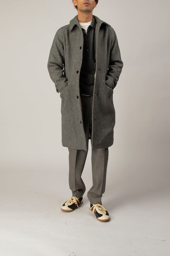  Cappotto Herringbone Sebago Uomo Nero - 1