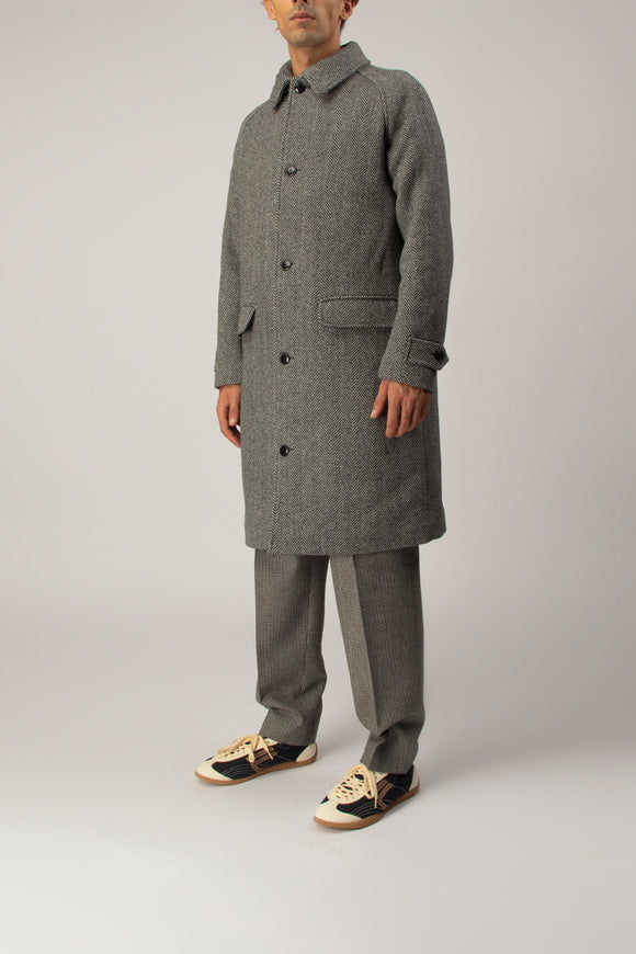  Cappotto Herringbone Sebago Uomo Nero - 3