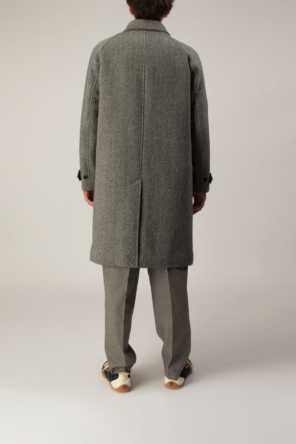  Cappotto Herringbone Sebago Uomo Nero - 4