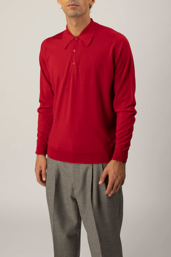 Polo Dorset John Smedley Uomo Rosso - 4