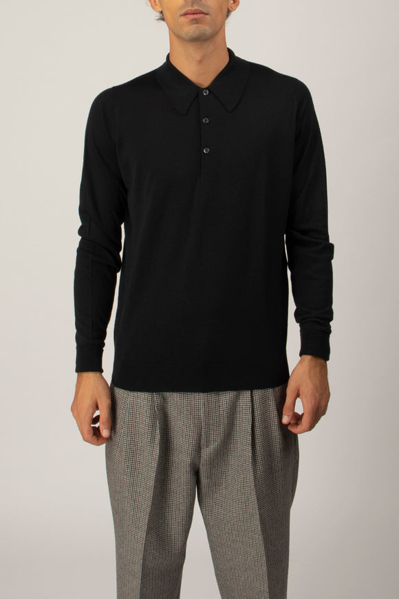  Polo Dorset John Smedley Uomo Nero - 2