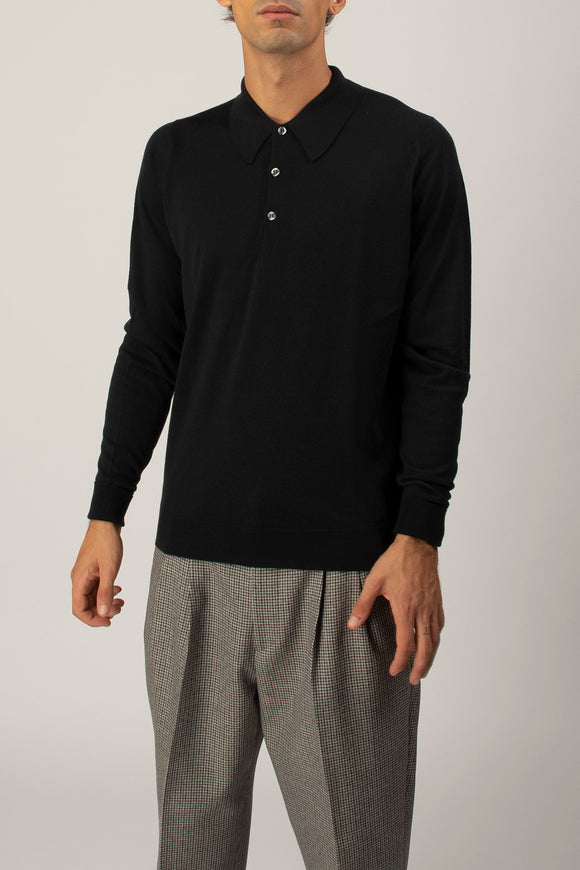  Polo Dorset John Smedley Uomo Nero - 4