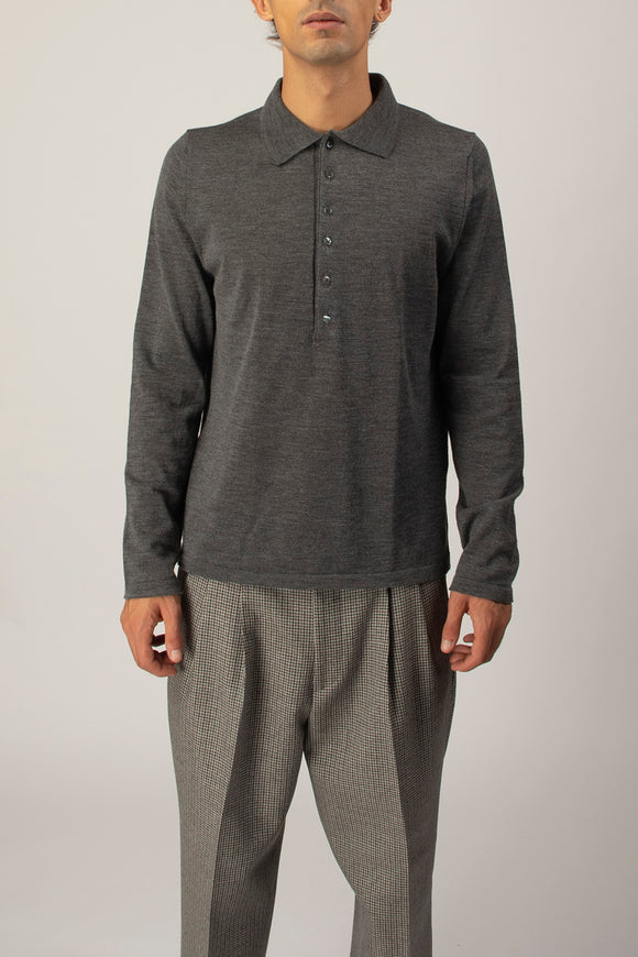  Polo Lana E Cashmere Fabrizio Del Carlo Uomo Grigio - 2