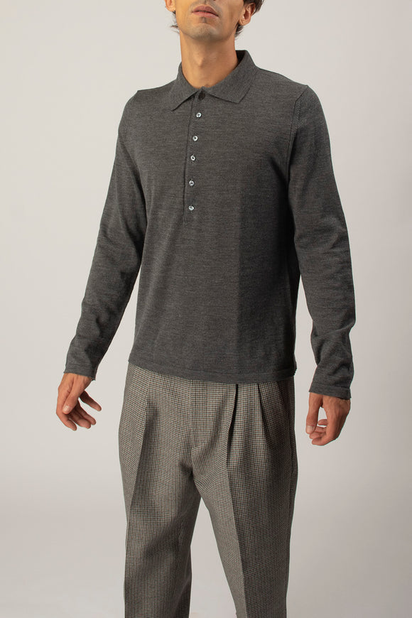  Polo Lana E Cashmere Fabrizio Del Carlo Uomo Grigio - 4