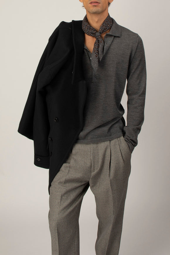  Polo Lana E Cashmere Fabrizio Del Carlo Uomo Grigio - 1