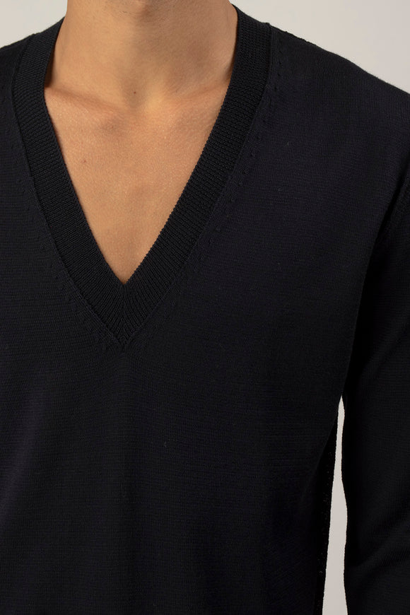  Maglia V Profondo Fabrizio Del Carlo Uomo Blu - 6