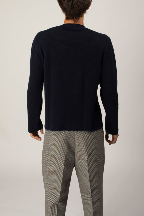  Maglia V Lana E Cashmere Fabrizio Del Carlo Uomo Blu - 5