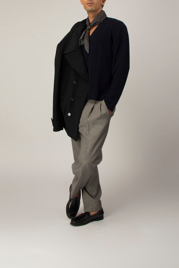  Maglia V Lana E Cashmere Fabrizio Del Carlo Uomo Blu - 3