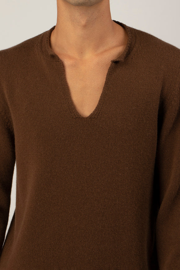  Maglia V Crew Fabrizio Del Carlo Uomo Marrone - 6