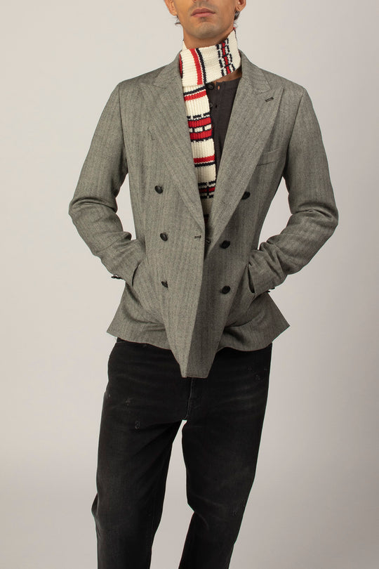 Giacca Doppiopetto Herringbone