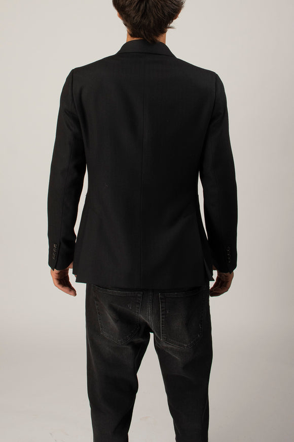  Giacca Doppiopetto Herringbone Reveres 1949 Uomo Nero - 5