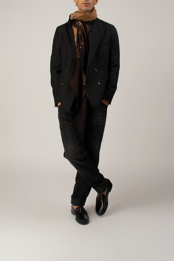  Giacca Doppiopetto Herringbone Reveres 1949 Uomo Nero - 3