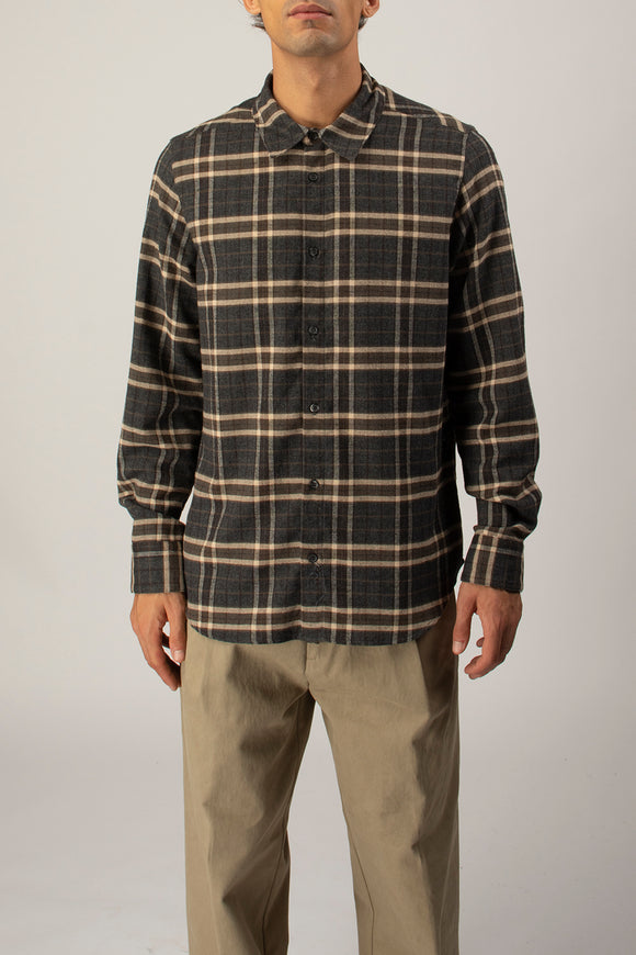  Camicia Check In Flanella Officina 36 Uomo Grigio - 2