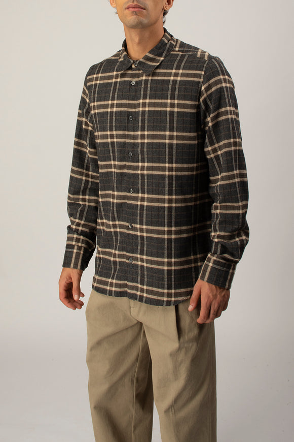  Camicia Check In Flanella Officina 36 Uomo Grigio - 4