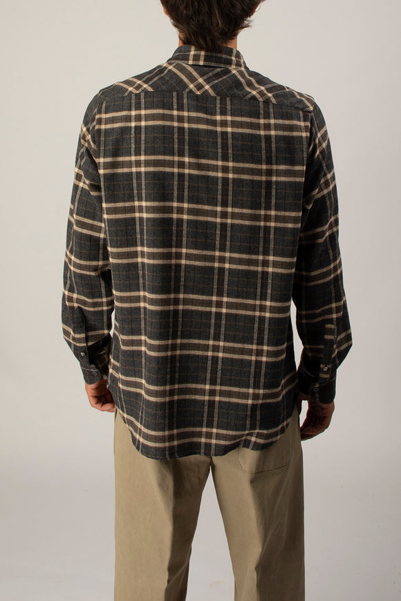  Camicia Check In Flanella Officina 36 Uomo Grigio - 5