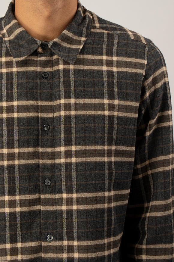  Camicia Check In Flanella Officina 36 Uomo Grigio - 6