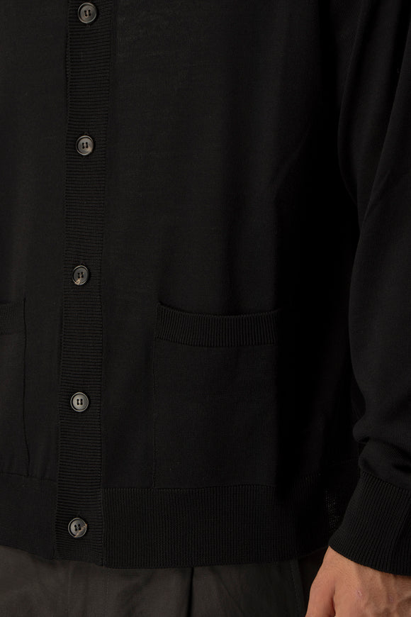  Cardigan Coreana Ciano Uomo Nero - 6