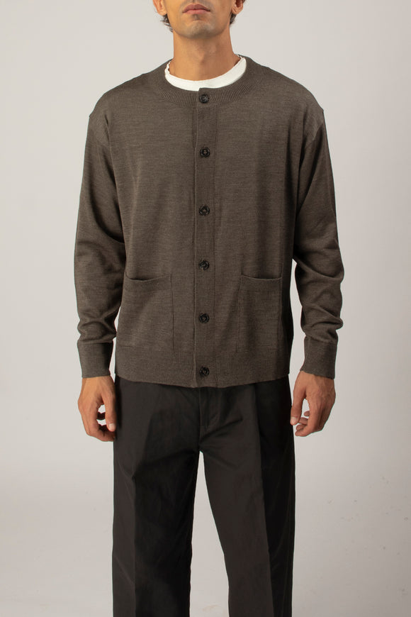  Cardigan Coreana Ciano Uomo Marrone - 2