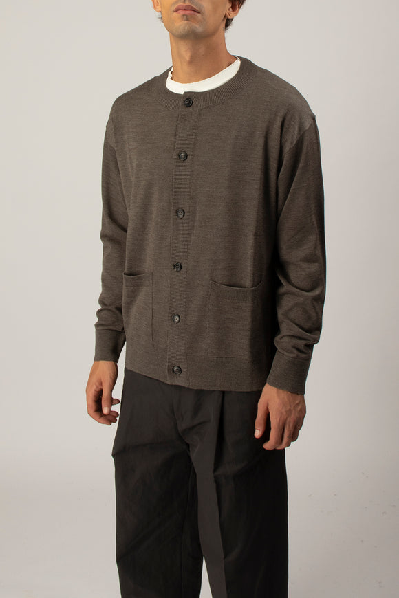  Cardigan Coreana Ciano Uomo Marrone - 4