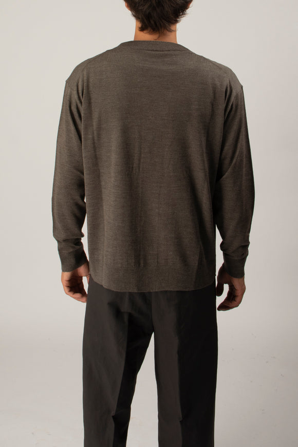  Cardigan Coreana Ciano Uomo Marrone - 5