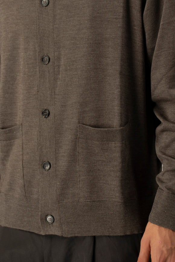  Cardigan Coreana Ciano Uomo Marrone - 6