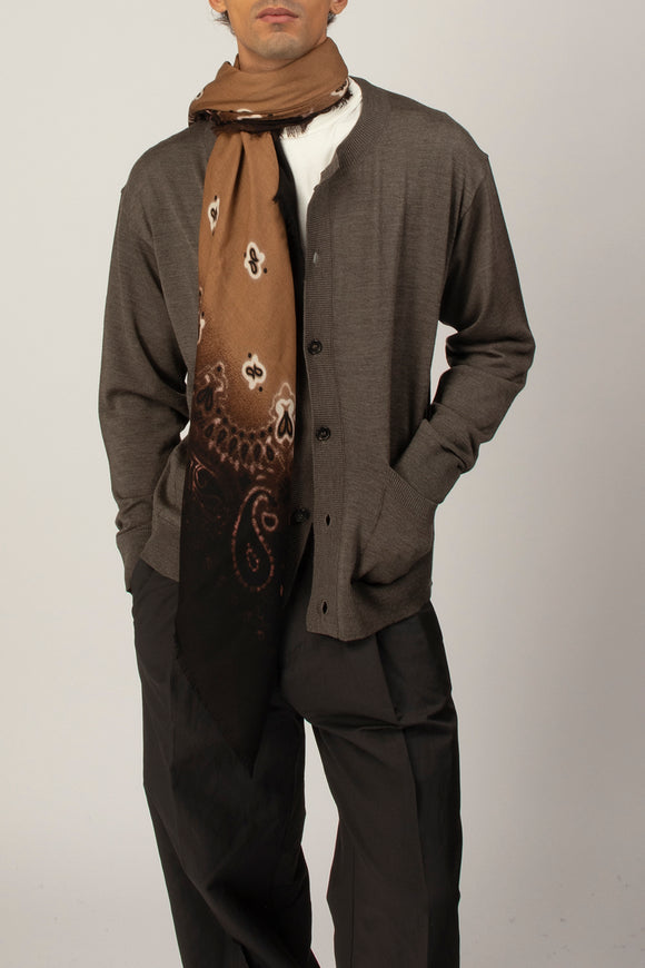  Cardigan Coreana Ciano Uomo Marrone - 1