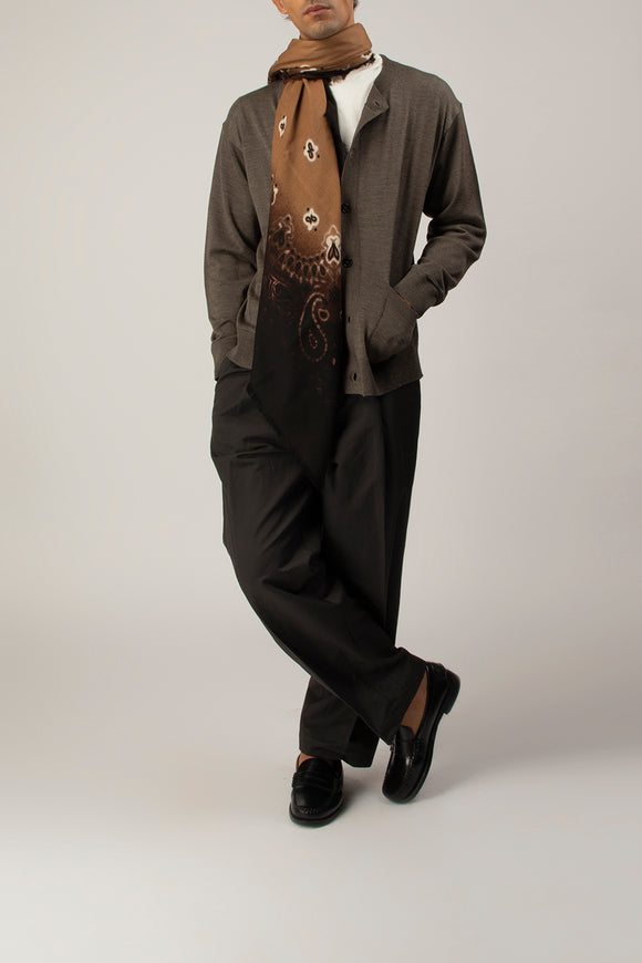  Cardigan Coreana Ciano Uomo Marrone - 3