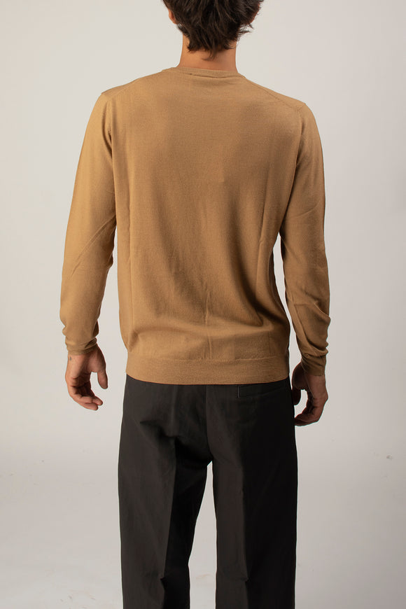 Maglia V Profondo Ciano Uomo Beige - 5