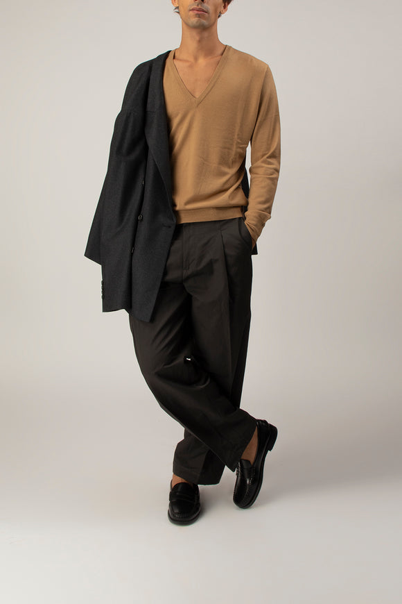  Maglia V Profondo Ciano Uomo Beige - 3
