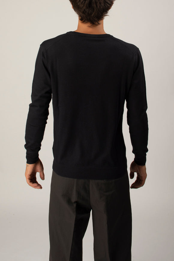  Maglia V Profondo Ciano Uomo Blu - 5