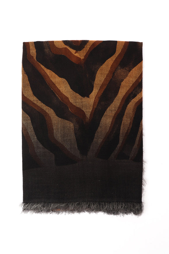  Sciarpa Zebra Cashmere Riccardo Forconi Uomo Nero - 2