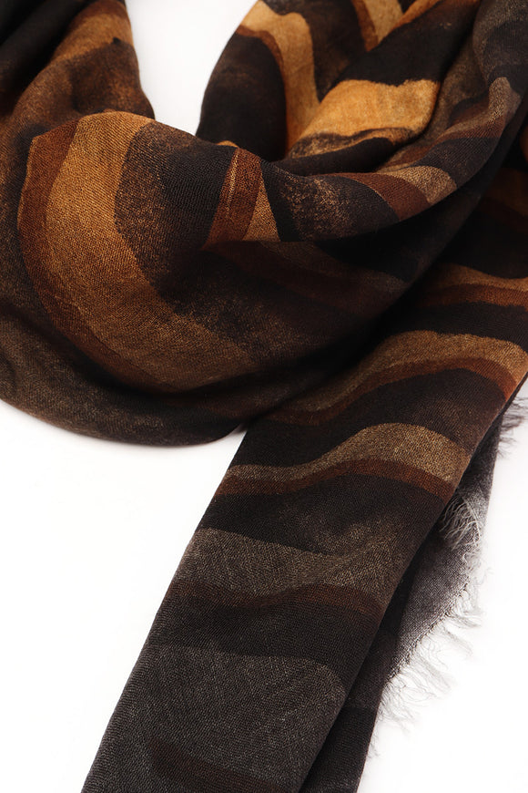  Sciarpa Zebra Cashmere Riccardo Forconi Uomo Nero - 3