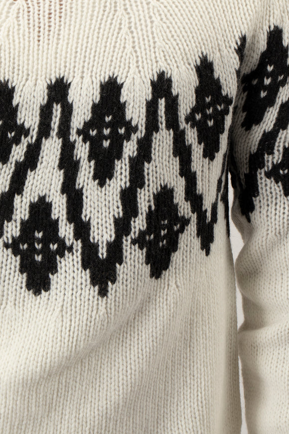  Maglia Giro Losanghe Dondup Uomo Bianco - 6