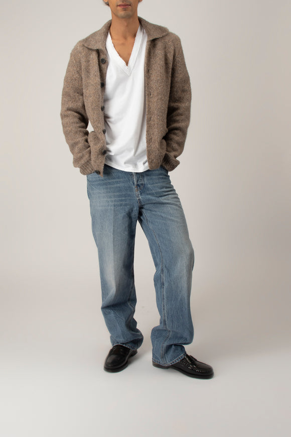  Cardigan In Alpaca Polo Fabrizio Del Carlo Uomo Beige - 3