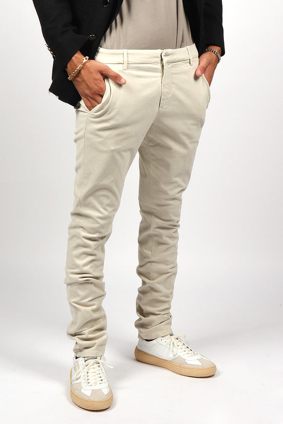  Pantalone Gaubert Gabardina Dondup Uomo Bianco - 1